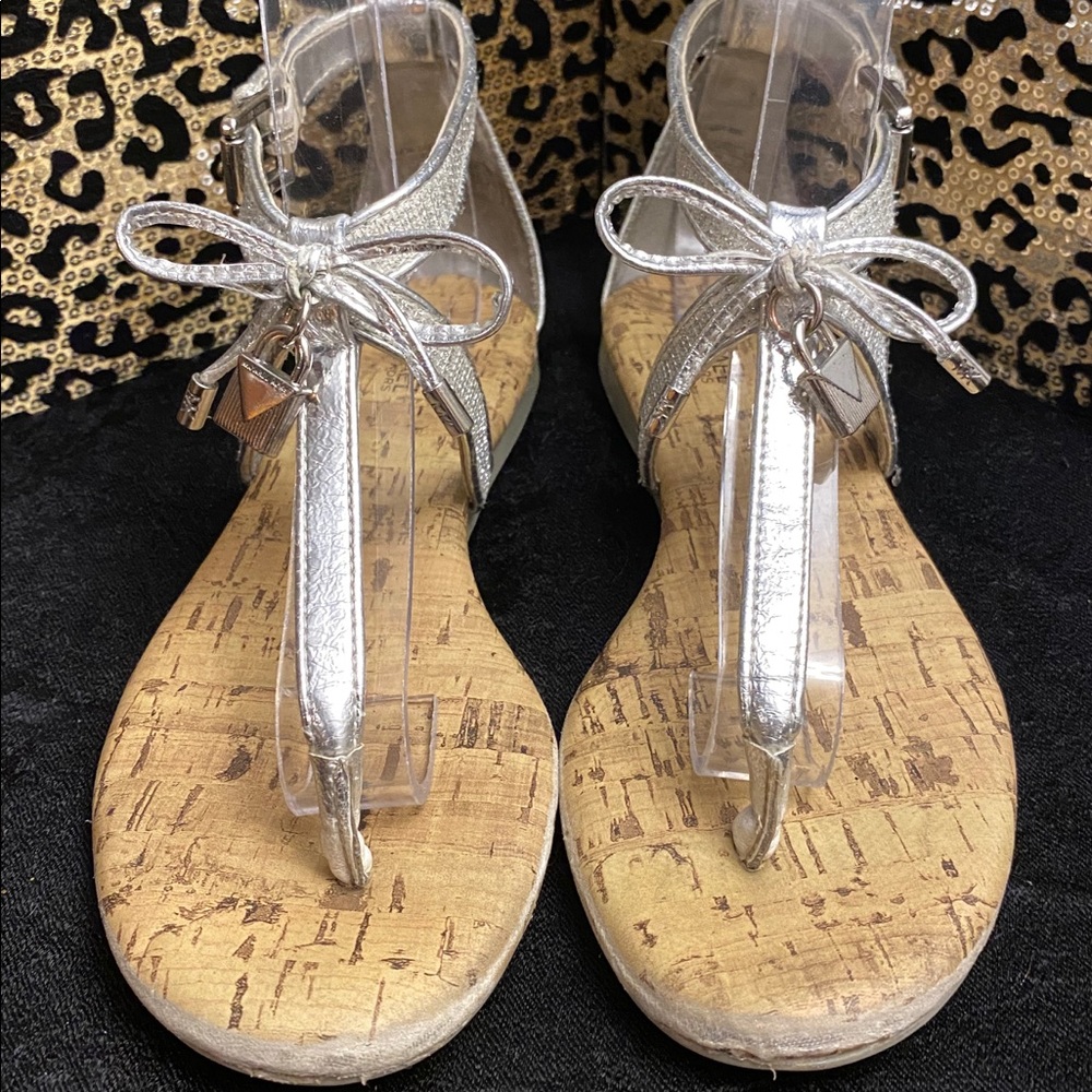Brand New Girls Michael Kors Silver Sandals, S3